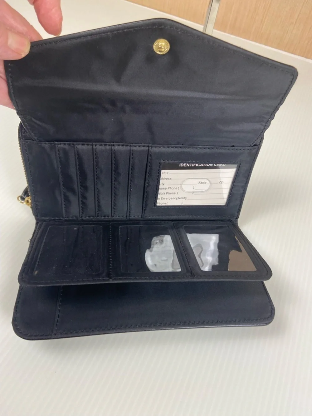Black Chevron Quilted Phone Wristlet Wallet Clutch Zip Around Organizer